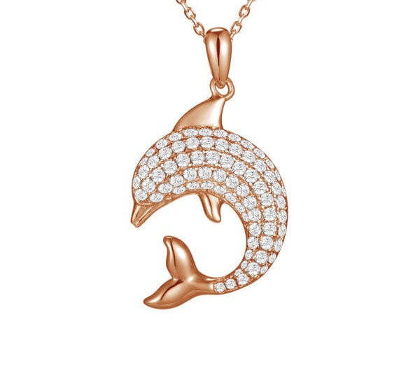 Pavé Oceanic Dolphin Pendant Pendant Island by Koa Nani Rose Gold 