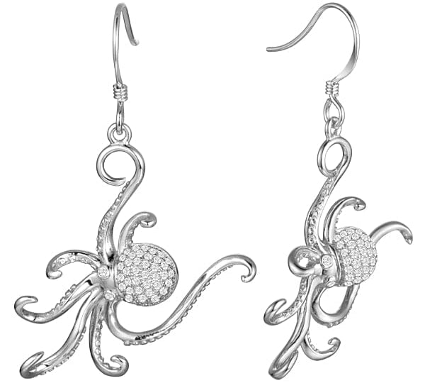 Pavé Octopus Earrings Earrings Island by Koa Nani White Gold 