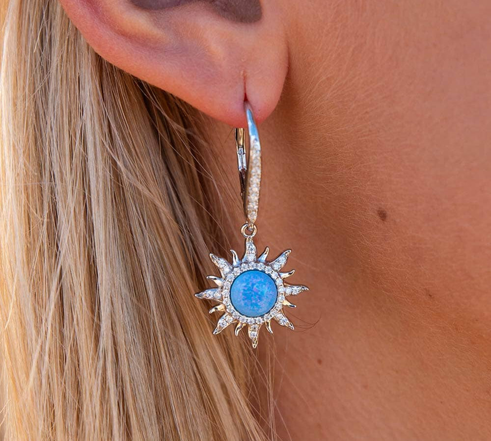 Pavé Opal Sun Earrings Earrings Island by Koa Nani 