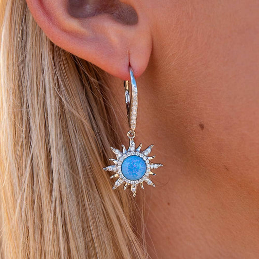 Pavé Opal Sun Earrings Earrings Island by Koa Nani 