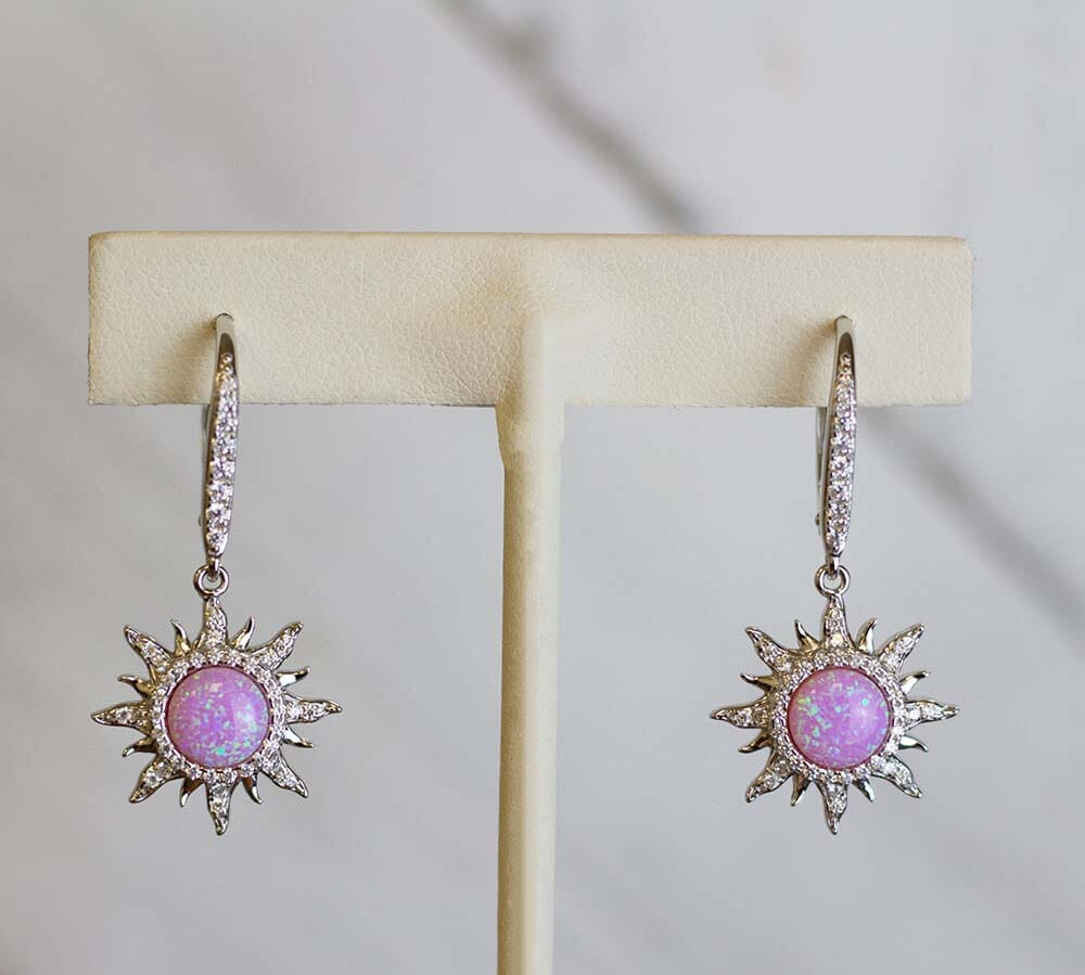 Pavé Opal Sun Earrings Earrings Island by Koa Nani 