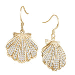 Pavé Oyster Shell Earrings Earrings Island by Koa Nani Yellow Gold 