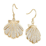 Pavé Oyster Shell Earrings Earrings Island by Koa Nani Yellow Gold 