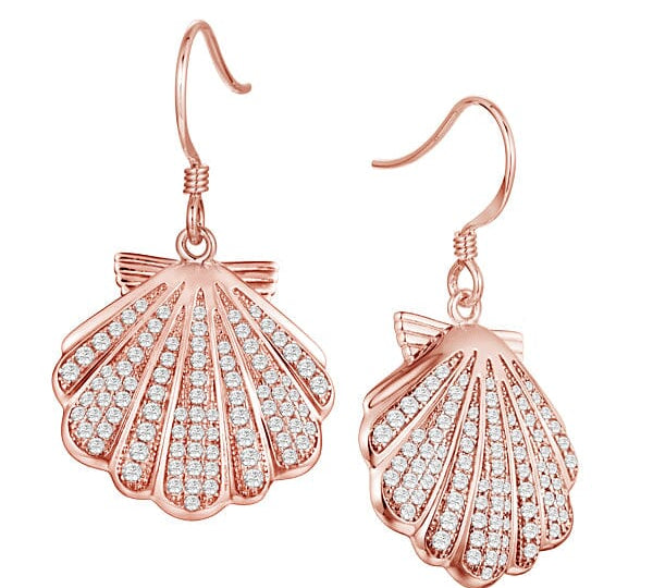 Pavé Oyster Shell Earrings Earrings Island by Koa Nani Rose Gold 