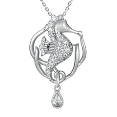 Pavé Royal Seahorse Pendant Pendant Island by Koa Nani White Gold 