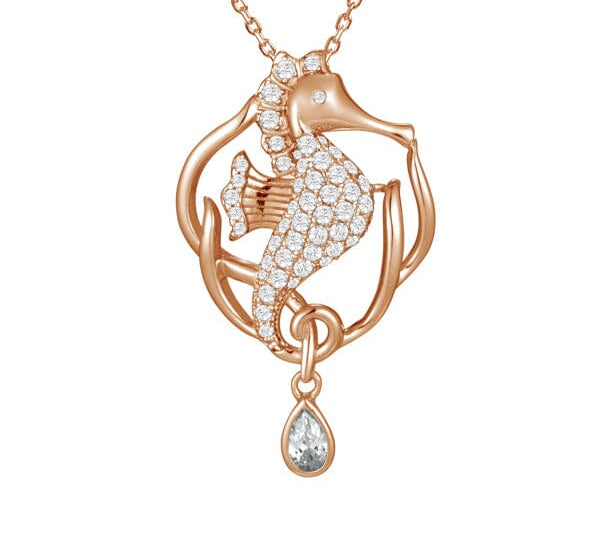 Pavé Royal Seahorse Pendant Pendant Island by Koa Nani Rose Gold 