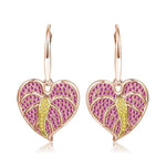 Pavé Ruby Anthurium Earrings Earrings Island by Koa Nani 