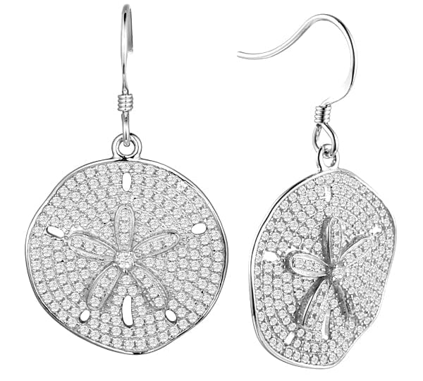 Pavé Sand Dollar Earrings Earrings Island by Koa Nani White Gold 