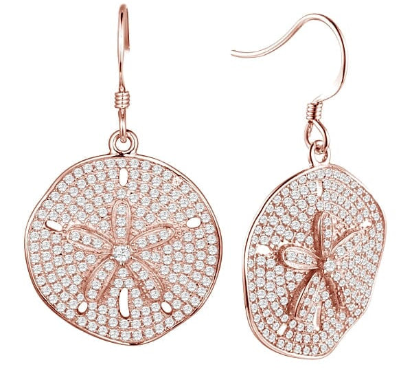 Pavé Sand Dollar Earrings Earrings Island by Koa Nani Rose Gold 