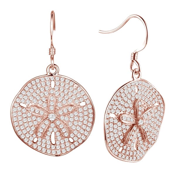 Pavé Sand Dollar Earrings Earrings Island by Koa Nani Rose Gold 