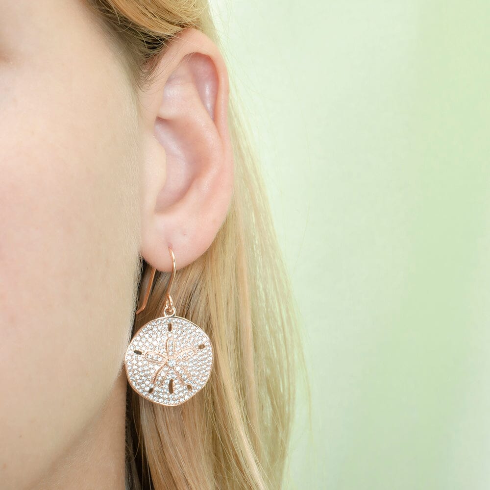 Pavé Sand Dollar Earrings Earrings Island by Koa Nani 