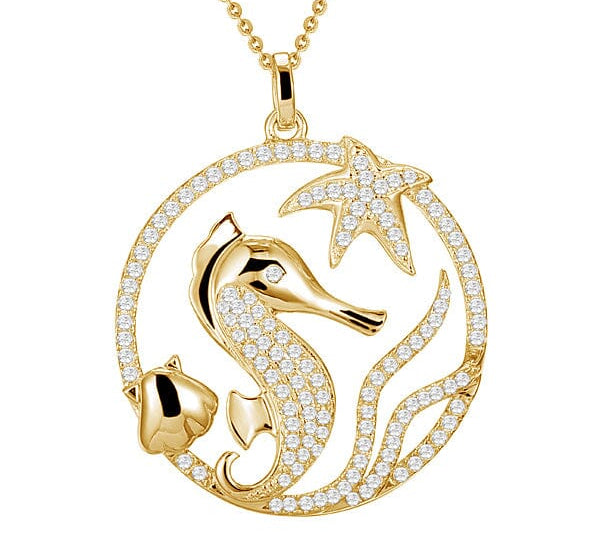 Pavé Sea Life Pendant Pendant Island by Koa Nani Yellow Gold 