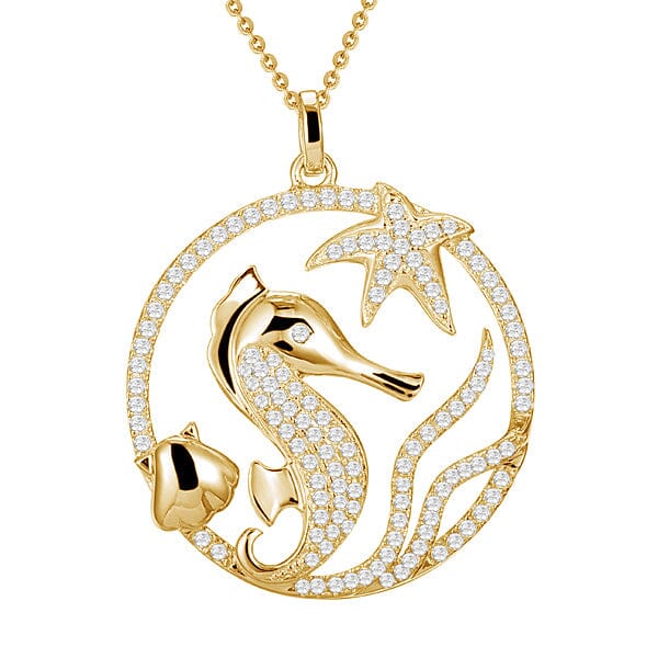 Pavé Sea Life Pendant Pendant Island by Koa Nani Yellow Gold 