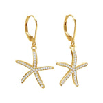 Pavé Sea Star Lever Back Earrings Earrings Island by Koa Nani 