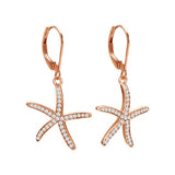 Pavé Sea Star Lever Back Earrings Earrings Island by Koa Nani 