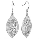 Pavé Seahorse Mandorla Earrings Pendant Island by Koa Nani 