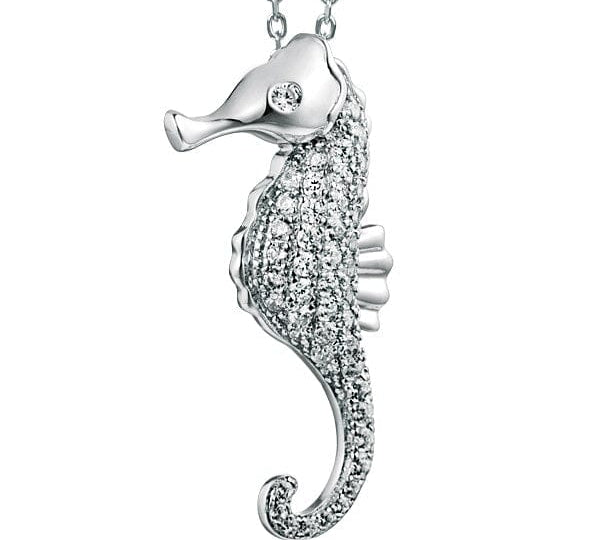 Pavé Seahorse Pendant Pendant Island by Koa Nani White Gold 