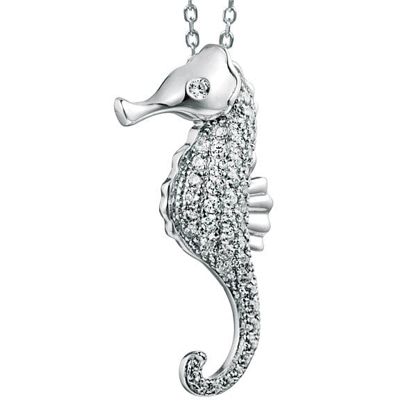 Pavé Seahorse Pendant Pendant Island by Koa Nani White Gold 