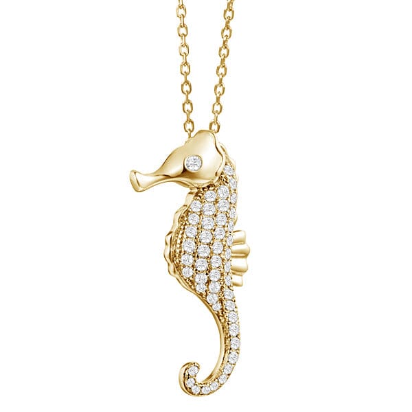 Pavé Seahorse Pendant Pendant Island by Koa Nani Yellow Gold 