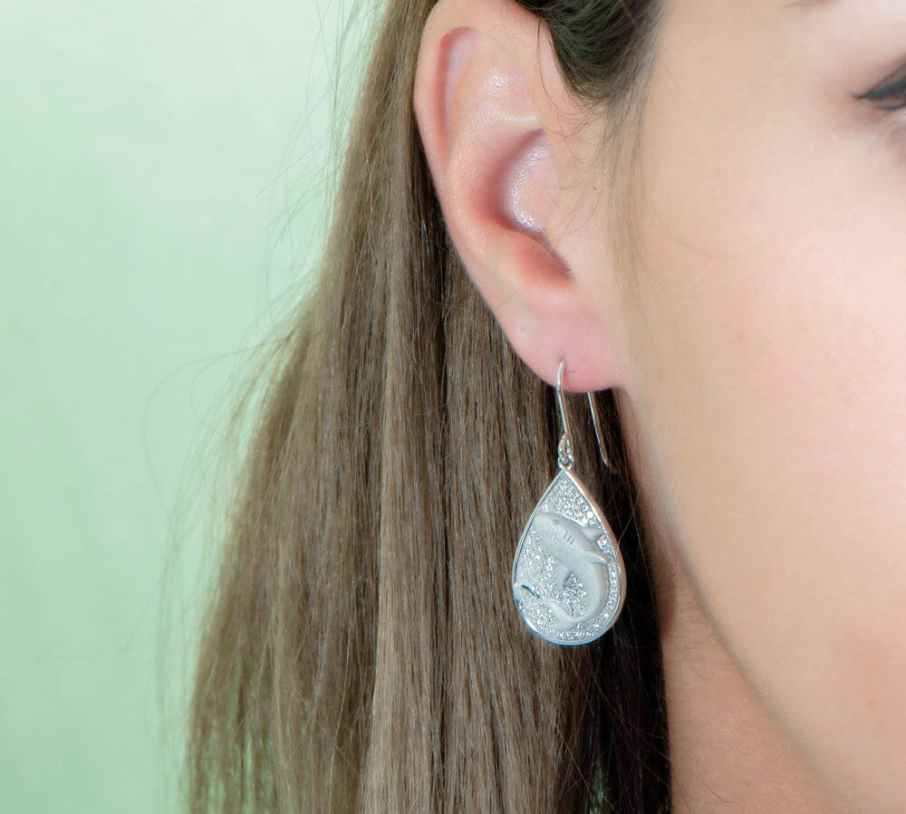 Pavé Shark Teardrop Earrings Earrings Island by Koa Nani 