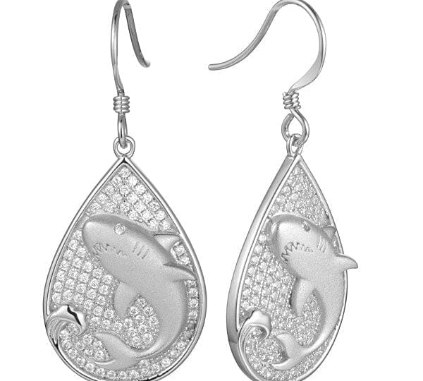 Pavé Shark Teardrop Earrings Earrings Island by Koa Nani 