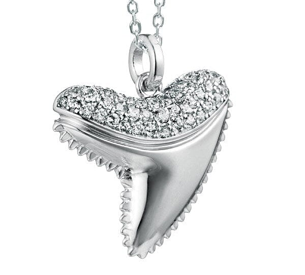 Pavé Shark Tooth Pendant Pendant Island by Koa Nani White Gold 