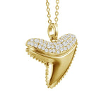 Pavé Shark Tooth Pendant Pendant Island by Koa Nani Yellow Gold 