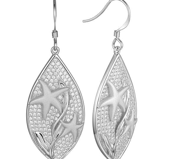 Pavé Starfish Lovers Mandorla Earrings Earrings Island by Koa Nani 