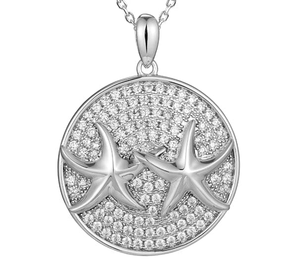 Pavé Starfish Lovers Medallion Pendant Island by Koa Nani 