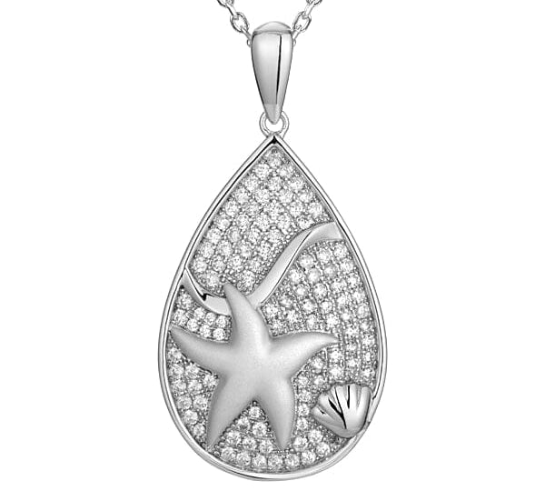 Pavé Starfish Teardrop Pendant Pendant Island by Koa Nani 