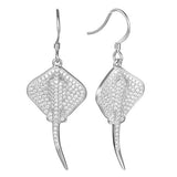 Pavé Stingray Earrings Earrings Island by Koa Nani White Gold 