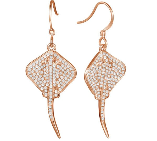 Pavé Stingray Earrings Earrings Island by Koa Nani Rose Gold 