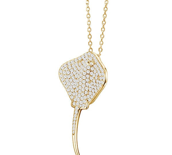 Pavé Stingray Pendant Pendant Island by Koa Nani Yellow Gold 