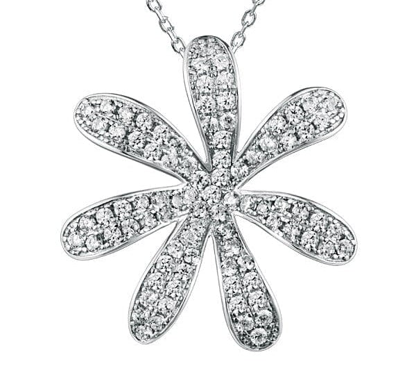 Pavé Tiare Gardenia Pendant Pendant Island by Koa Nani White Gold Large 