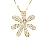 Pavé Tiare Gardenia Pendant Pendant Island by Koa Nani Yellow Gold Large 