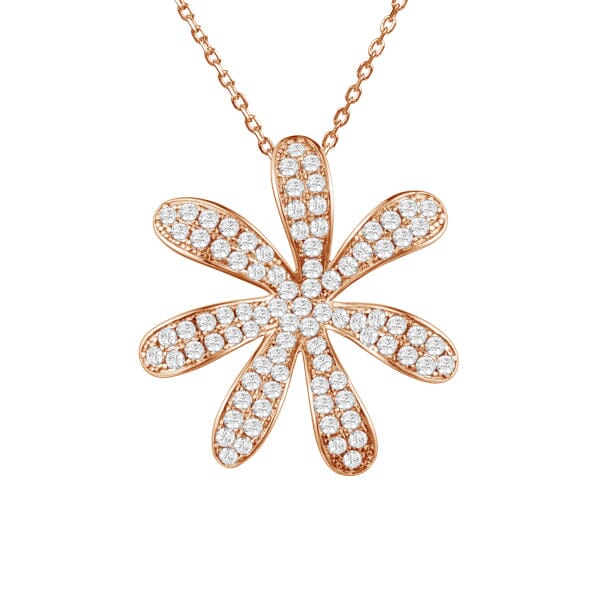 Pavé Tiare Gardenia Pendant Pendant Island by Koa Nani Rose Gold Large 