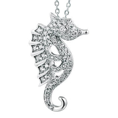 Pavé Triton Seahorse Pendant Pendant Island by Koa Nani White Gold 