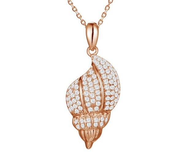 Pavé Trumpet Shell Pendant Pendant Island by Koa Nani Rose Gold Style 2 