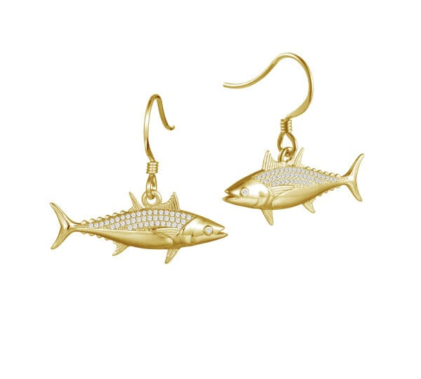 Pavé Tuna Earrings Earrings Island by Koa Nani Yellow Gold 