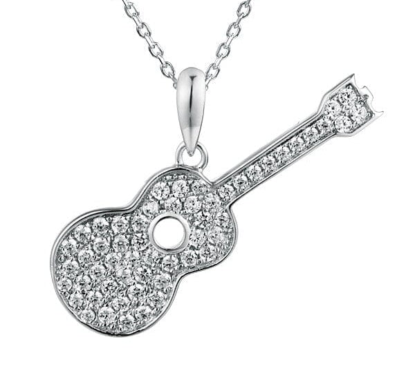 Pavé Ukulele Pendant Pendant Island by Koa Nani White Gold 