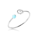 Pavé Wave Bangle with Larimar Bead Bangle Island by Koa Nani 