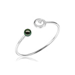 Pavé Wave Bangle with Tahitian Pearl Bangle Island by Koa Nani 