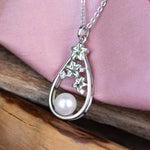 Pearl Plumeria Cluster Teardrop Pendant Pendant Island by Koa Nani 