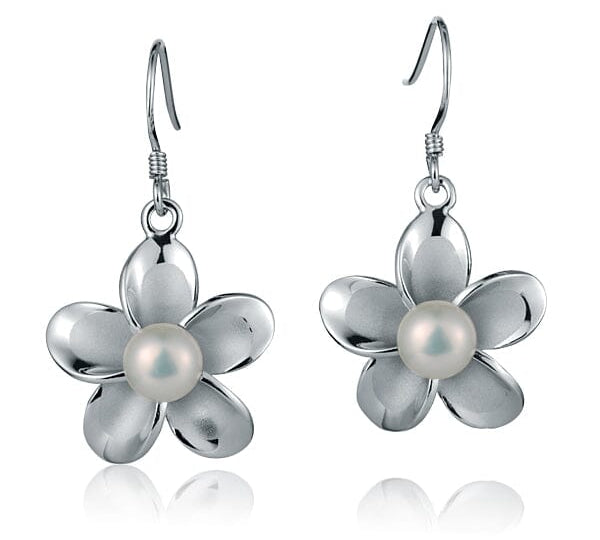 Pearl Pua Plumeria Earrings Earrings Island by Koa Nani White 