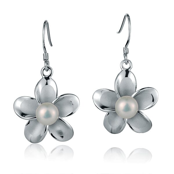 Pearl Pua Plumeria Earrings Earrings Island by Koa Nani White 