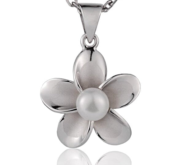 Pearl Pua Plumeria Pendant Pendant Island by Koa Nani White Small (20mm) 