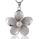 Pearl Pua Plumeria Pendant Pendant Island by Koa Nani White Large (43mm) 