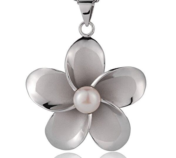 Pearl Pua Plumeria Pendant Pendant Island by Koa Nani White Large (43mm) 