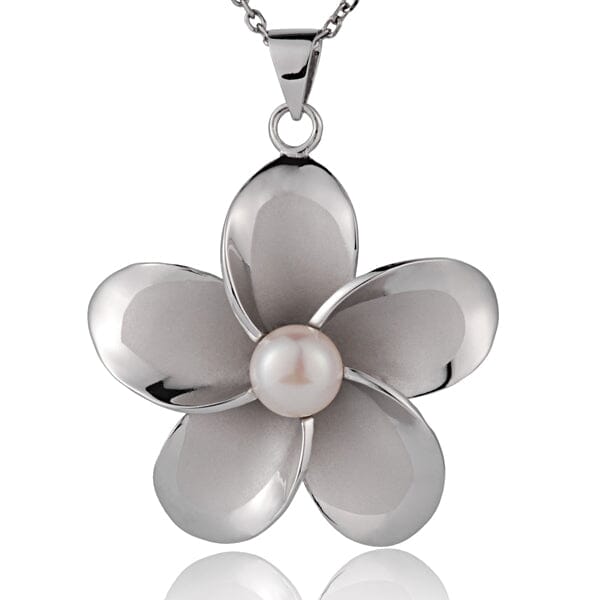 Pearl Pua Plumeria Pendant Pendant Island by Koa Nani White Large (43mm) 