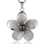 Pearl Pua Plumeria Pendant Pendant Island by Koa Nani Black Large (43mm) 